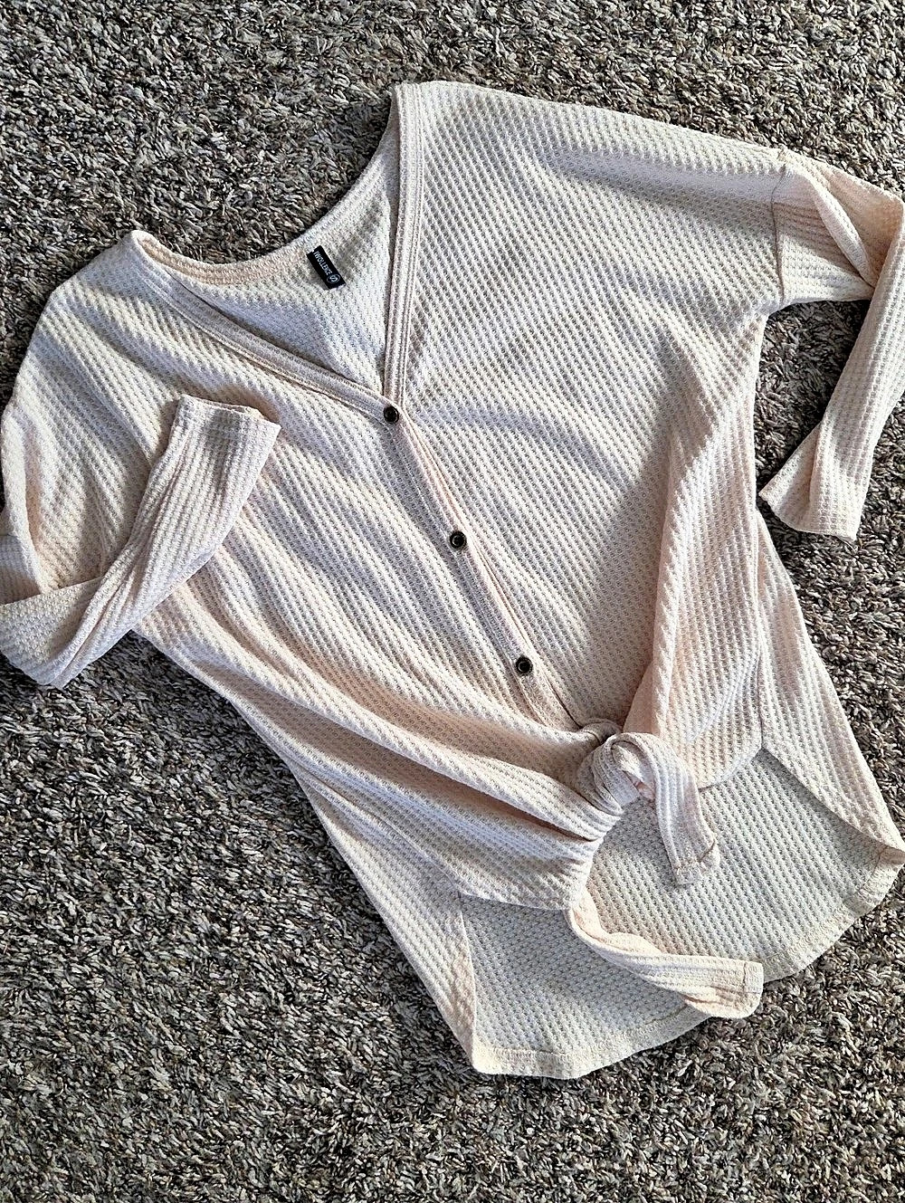 AEOLEVEN Tie-Front Button Down in White Size Small